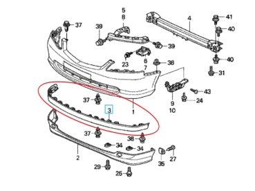Preview: Spoiler anteriore / deflettore del vento occasione Honda Civic EP / EU 01-05 (0453)