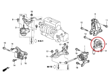 Preview: Motor- und Getriebelager hinten Honda Civic Type-R EP3 01-05