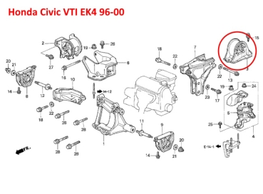 Preview: Supporto motore e cambio posteriori Honda Integra Type-R DC2 98-00 / Civic VTI EK4 96-00