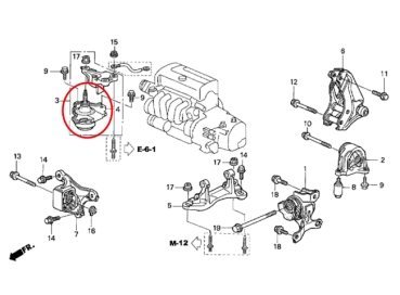 Preview: Motor- und Getriebelager rechts Honda Civic Type-R EP3 01-05
