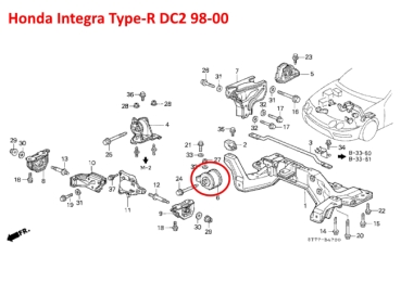 Preview: Motor- und Getriebelager links oben Honda Integra Type-R DC2 98-00