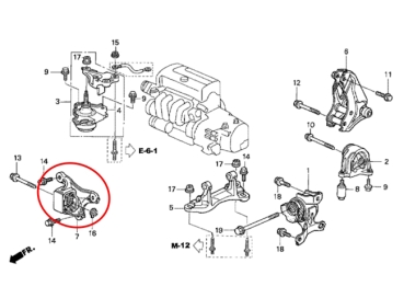 Preview: Motor- und Getriebelager vorne Honda Civic Type-R EP3 01-05