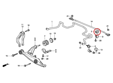 Preview: Energy Suspension Boccole stabilizzatore ANT ø26mm Honda Civic VTI EK4 96-00