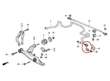 Preview: Barra di accoppiamento stabilizzatrice ANT Honda Civic EJ / EK 3D+4D 96-00