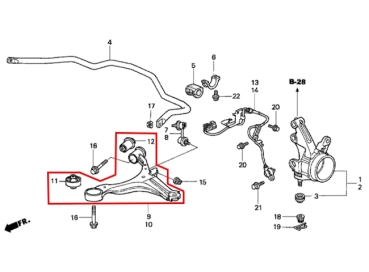Preview: Querlenker vorne unten links Honda Civic EP/EU/EV 01-05