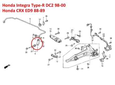 Preview: Barre d'accouplement du stabilisateur AR Honda Integra 98-01 / Civic 90-95 / CRX 88-98