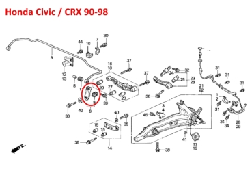Preview: Barre d'accouplement du stabilisateur AR Honda Integra 98-01 / Civic 90-95 / CRX 88-98