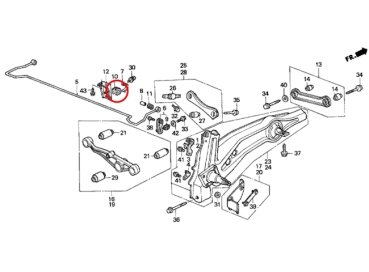 Preview: Energy Suspension Stabigummis HA Honda CRX EE8 / Civic EE9 90-92