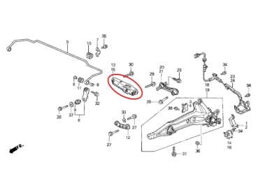 Preview: Hardrace Querlenker hinten unten Honda Integra 98-01 / CRX ED9 88-89