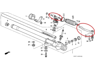Preview: Hardrace Spurstangen und Spurstangenköpfe Honda CRX EE8 / Civic EE9 90-92