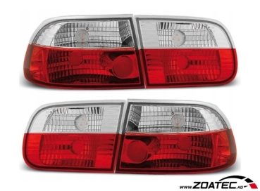 Luci posteriore rosso/bianco vetro trasparente Honda Civic 3D 92-95