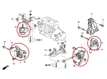 Hardrace Motor-und Getriebelager verstärkt Honda Civic Type-R EP3 01-05