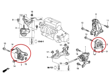 Preview: Energy Suspension Motor- und Getriebelager Einsätze verstärkt Honda Civic Type-R EP3 01-05
