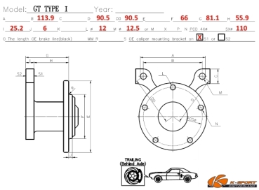 Freni K-Sport ø330mm Opel GT 07-09 ANT, Tipo 1