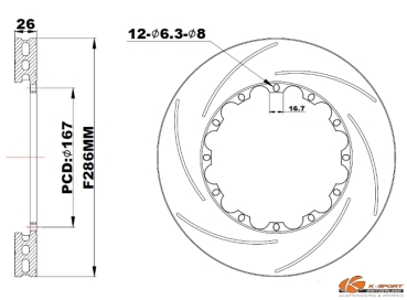 Dischi freno K-Sport ø286mm perno anteriore