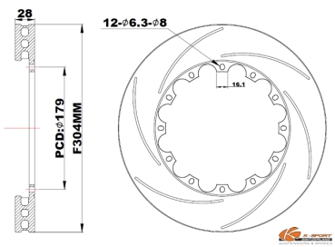 Dischi freno K-Sport ø304mm perno anteriore