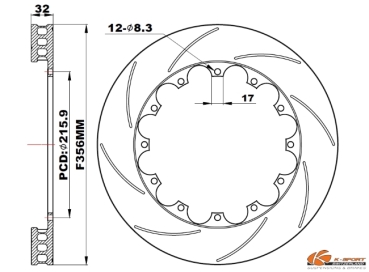 Disques de frein K-Sport ø356mm M8 axe avant