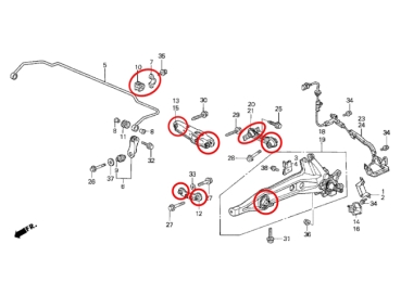 Preview: Masterkit Gummilager Aufhängung verstärkt Honda Integra Type-R DC2 98-00