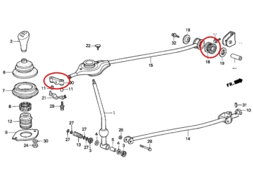Masterkit Gummilager Aufhängung verstärkt Honda CRX EE8 / Civic EE9 90-92