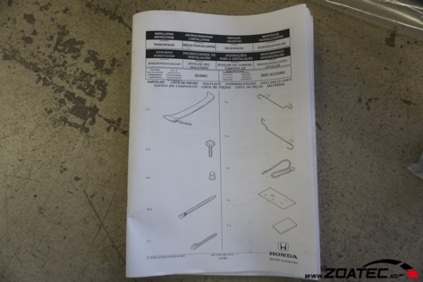 Honda Accessori Spoiler posteriore nuovo