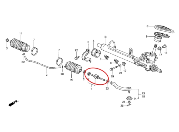 Hardrace Spurstangen Honda Integra 98-01 / Civic 92-95 / CRX 92-98