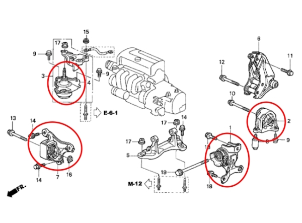 Hardrace Motor-und Getriebelager verstärkt Honda Civic Type-R EP3 01-05