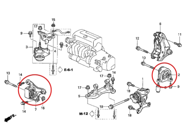 Energy Suspension Motor- und Getriebelager Einsätze verstärkt Honda Civic Type-R EP3 01-05