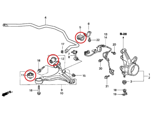 Masterkit Gummilager Aufhängung verstärkt Honda Civic Type-R EP3 01-05