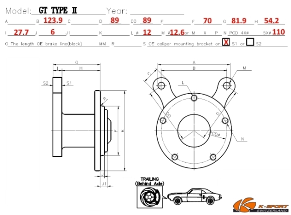 Freni K-Sport ø330mm Opel GT 07-09 ANT, Tipo 2