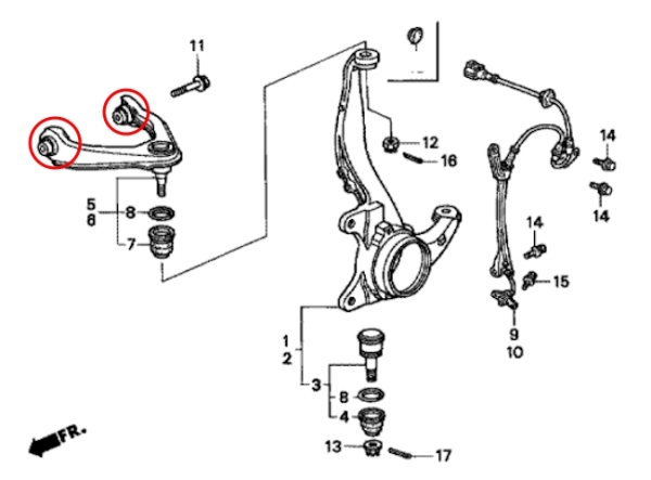 Masterkit supporto gomma sospensioni rinforzate Honda Civic EJ / EK 3D+4D 96-00