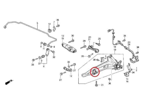 Energy Suspensions Bagues de bras oscillant arrière Honda Integra 98-00 / Civic 90-01 / CRX 88-98