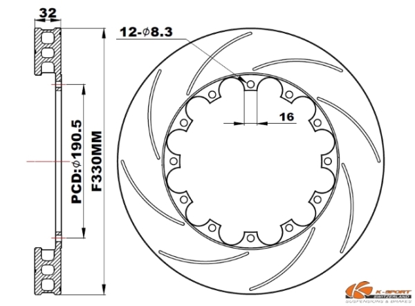 K-Sport Bremsscheiben ø330mm M6 Vorderachse
