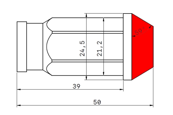 Legal One Lug Nuts Conique M12x1.5 rouge