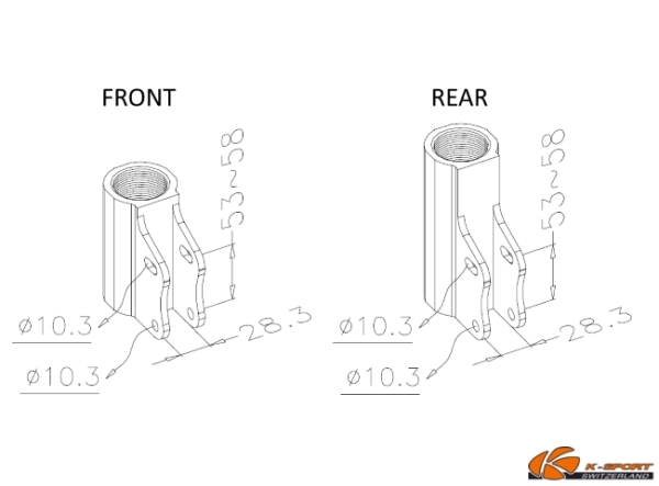 K-Sport assetti a ghiera Street Lancia Delta HF Integrale 87-91 sopporto dell'asse 28.3mm