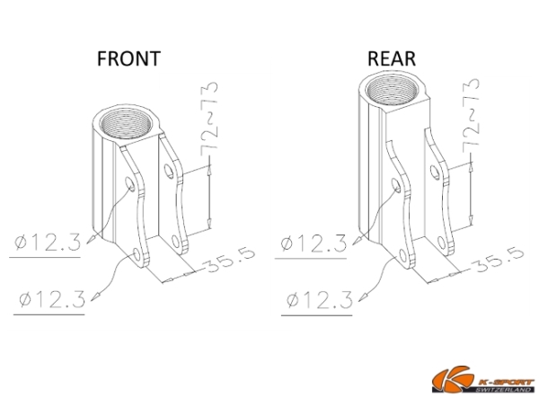 K-Sport assetti a ghiera Street Lancia Delta HF Integrale 87-91 sopporto dell'asse 35.5mm