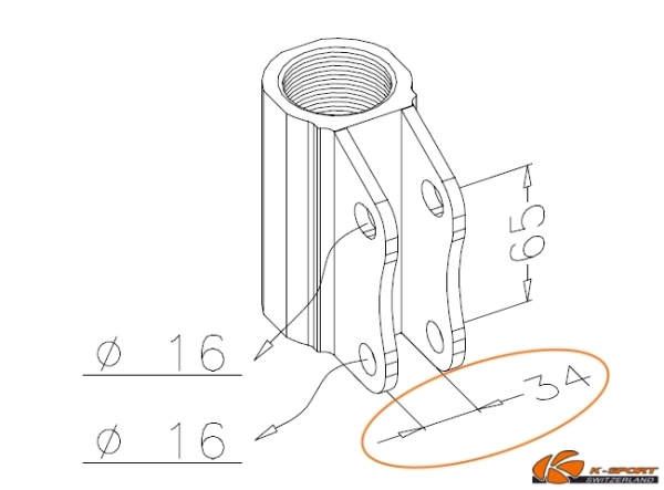 K-Sport assetti a ghiera Sport Renault Clio 98-05 Supporto asse ANT 34mm