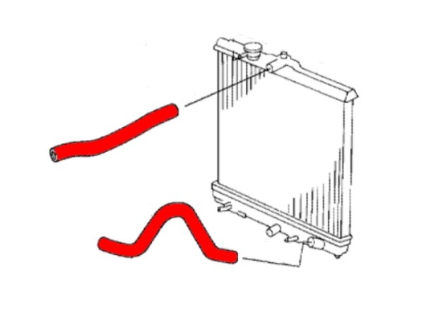 Durites de radiateur silicone rouge 2 pièces Honda Civic EG6, EG9, EK4, CRX EG2
